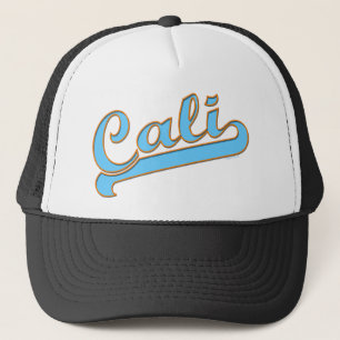 Cali California Surfer Logo in Blue Trucker Hat