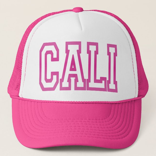 CALI California Trucker Hat (pink) (Front)
