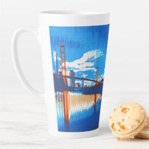 Cali, Golden Gate Bridge San Francisco Bay SQ SS  Latte Mug
