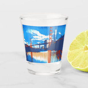 Cali, Golden Gate Bridge San Francisco Bay SQ SS Shot Glass
