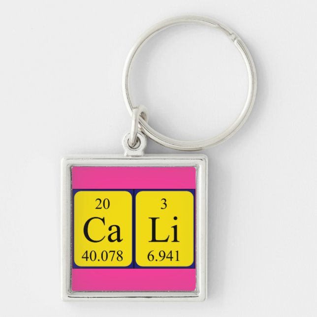Cali periodic table name keyring (Front)