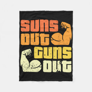 Cali Style Bodybuilding Sun's Out Guns Out Biceps Fleece Blanket