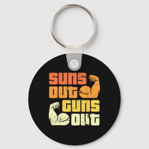 Cali Style Bodybuilding Sun's Out Guns Out Biceps  Keychain