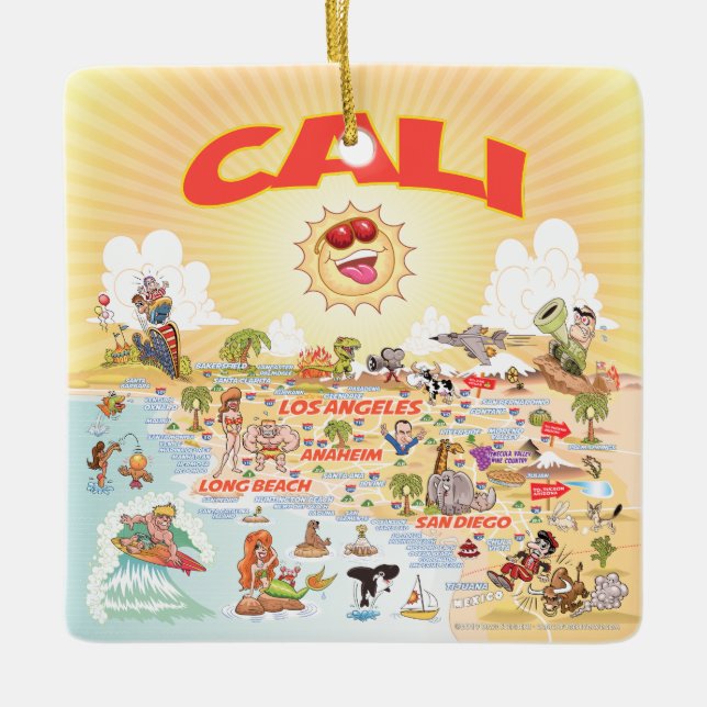 CALI Sunny California Céramique Ornement (Devant)