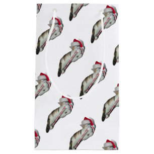 Cali, the Christmas Candy Cane Kitty Small Gift Bag