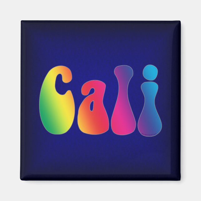 Cali Tie-Dye California Hippie Logo Magnet (Front)