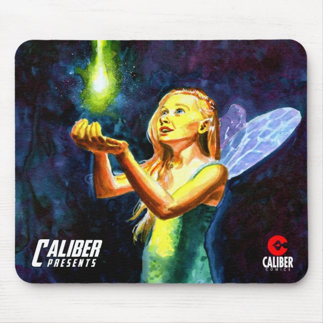 Caliber Presents fairy design with text mouse pad (Front)