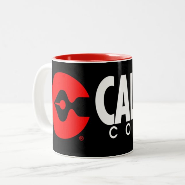 Calibre Comics XL logo black coffee mug (Front Left)