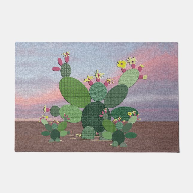 Calico Cactus Doormat (Front)