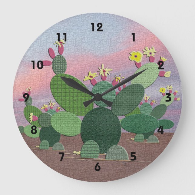 Calico Cactus Large Clock (Front)