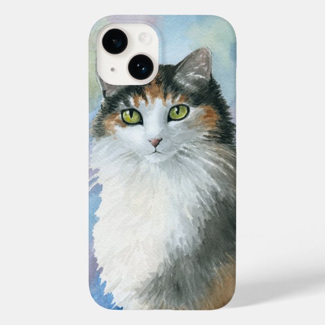 Calico Cat 572 Tortie Tortoise shell blue Case-Mate iPhone Case (Back)