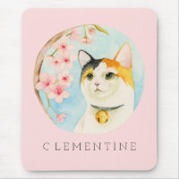 Calico Cat and Cherry Blossom | Add Your Name