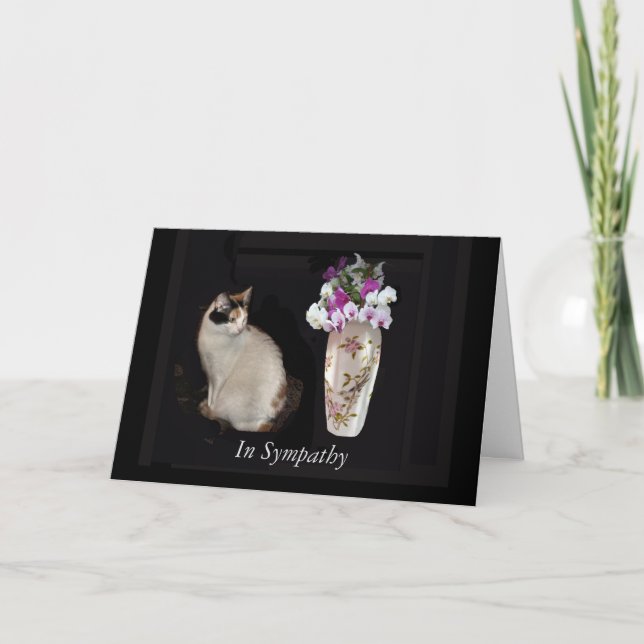 Calico Cat And Orchids Card (Front)