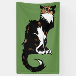 Calico Cat Art "Le Chat Noir" Calicos Parody Cats Banner