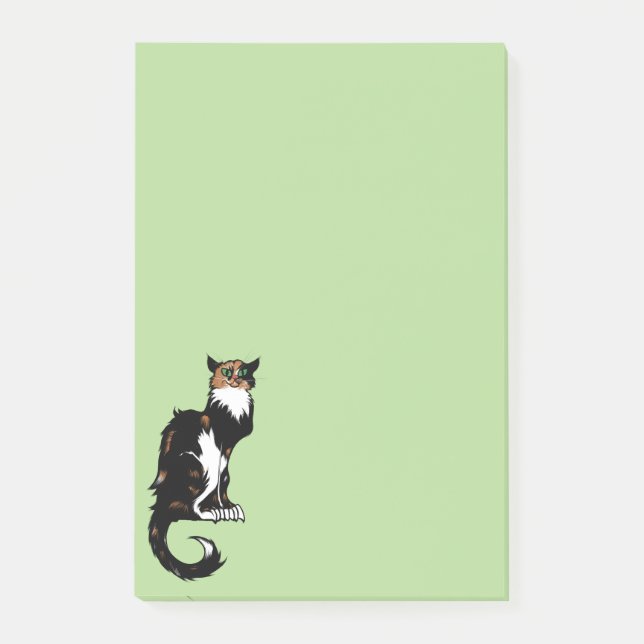 Calico Cat Art "Le Chat Noir" Calicos Parody Cats Post-it Notes (Front)