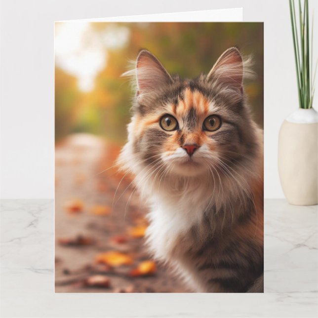 CALICO CAT BIRTHDAY GREETING CARD (Front)