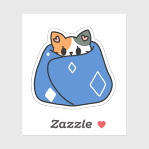 calico cat blanket Japanese cute Kawaii sticker
