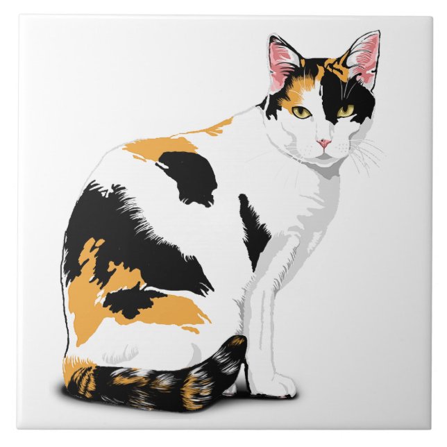 Calico Cat Custom Tile (Front)