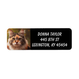 CALICO CAT CUTE RETURN ADDRESS LABELS