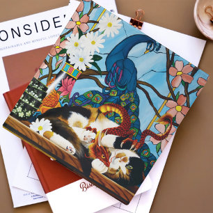 Calico Cat Dragon Red Binder