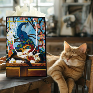 Calico Cat Dragon Red Medium Gift Bag