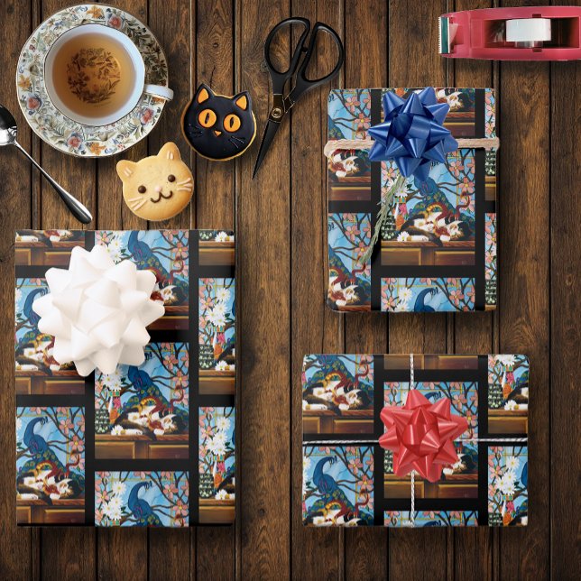 Calico Cat Dragon Red Wrapping Paper Sheet (Creator Uploaded)