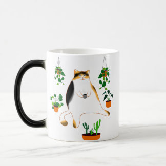 Calico Cat Drinking Cofee Mug, Calico Cat Gift Magic Mug