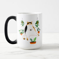 Calico Cat Drinking Cofee Mug, Calico Cat Gift