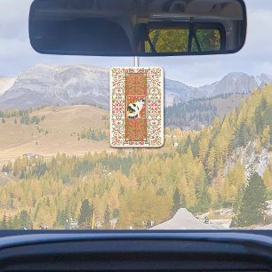 Calico Cat Fancy Red and Gold Design Air Freshener