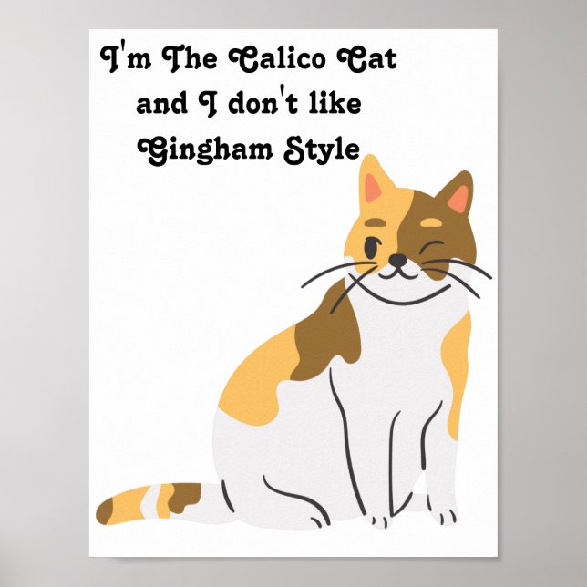 Calico Cat Gingham Dog Gangnam Spoof  Poster (Front)