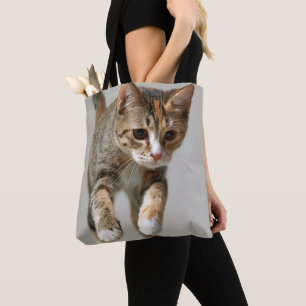 Calico Cat Jumping Tote Bag
