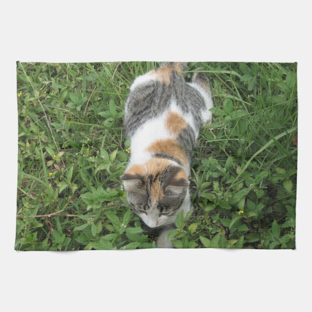 Calico Cat Kitchen Towel (Horizontal)