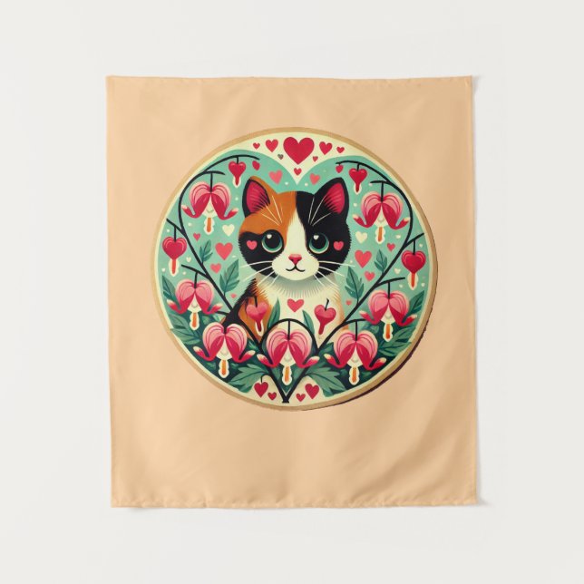 Calico Cat love                                    Tapestry (Front)