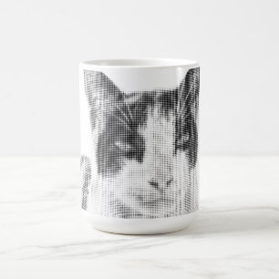 Calico Cat Minimal Halftone Magic Mug