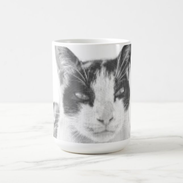 Calico Cat Minimal Halftone Magic Mug (Center)
