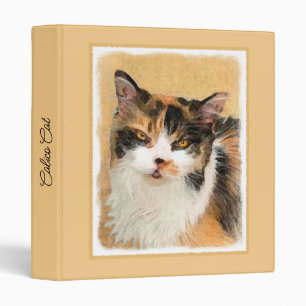Calico Cat Painting - Cute Original Cat Art 3 Ring Binder