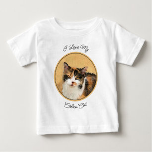 Calico Cat Painting - Cute Original Cat Art Baby T-Shirt
