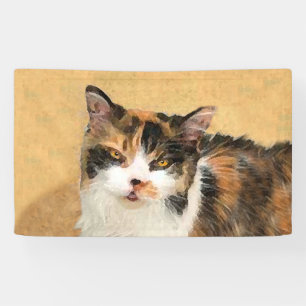 Calico Cat Painting - Cute Original Cat Art Banner