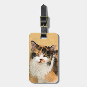 Calico Cat Painting - Cute Original Cat Art Luggage Tag