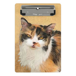 Calico Cat Painting - Cute Original Cat Art Mini Clipboard
