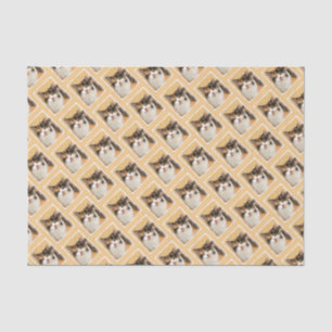 Calico Cat Painting - Cute Original Cat Art Tissue Paper