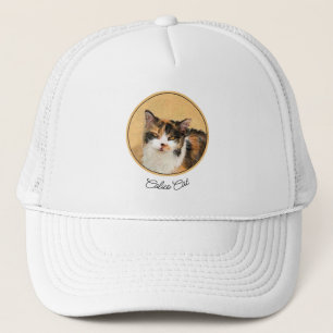 Calico Cat Painting - Cute Original Cat Art Trucker Hat