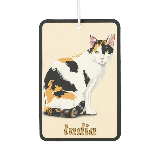 Calico Cat Personalized  Air Freshener (Front)