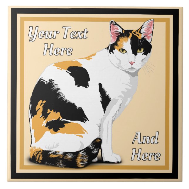 Calico Cat Personalized Tile (Front)