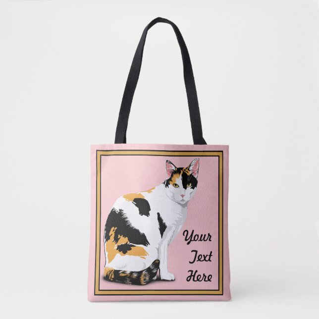 Calico Cat Personalized Tote Bag (Front)