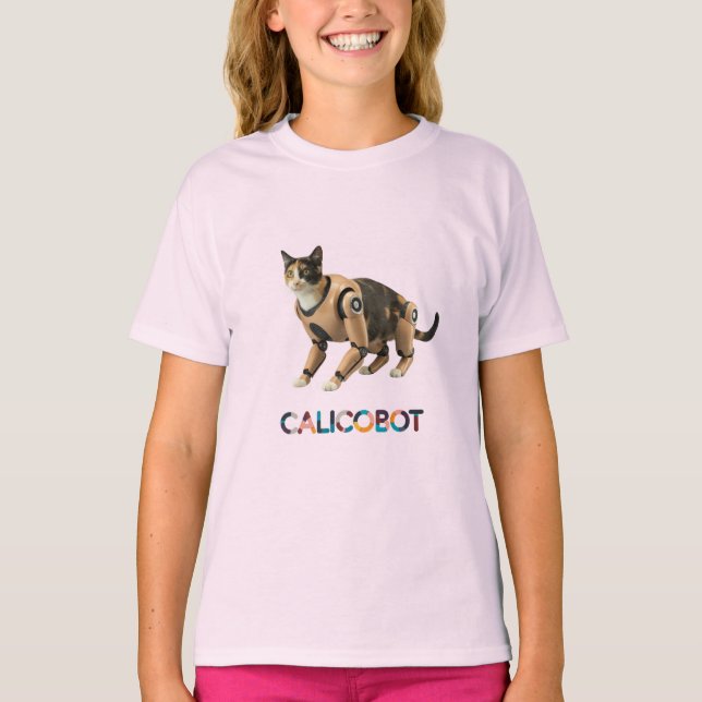 Calico Cat Robot T-Shirt (Front)