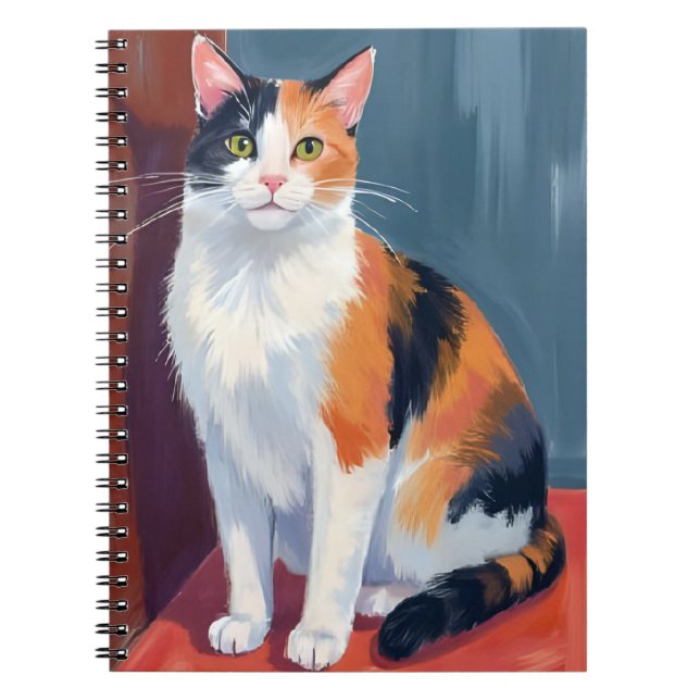 Calico Cat | Watercolor Pretty Kitten Cat Pet Notebook (Front)