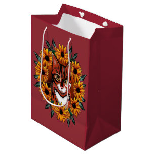 Calico Cat With Black-eyed Susan Maryland State  Medium Gift Bag