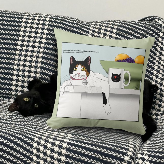 Calico Catitude Cat Kitchen Throw Pillow (Creator Uploaded)