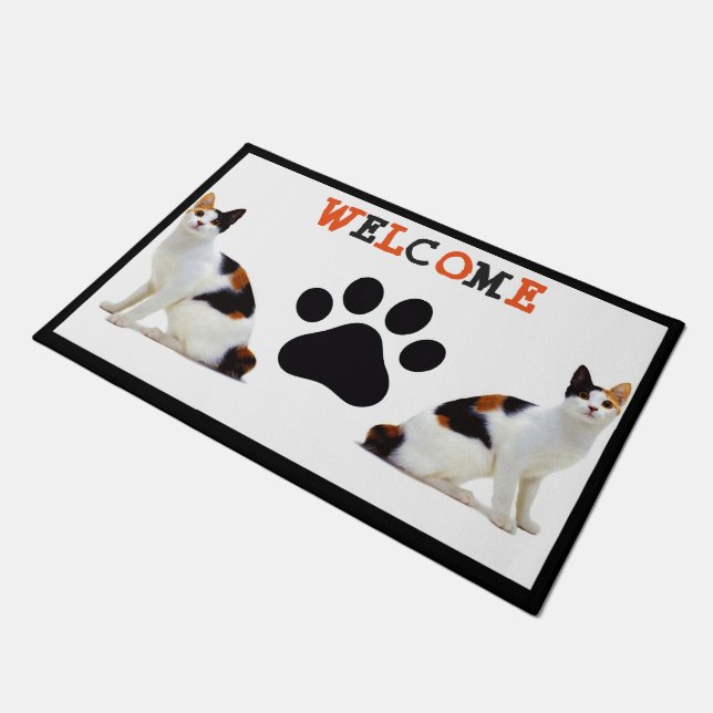 Calico Cats Doormat (Angled)